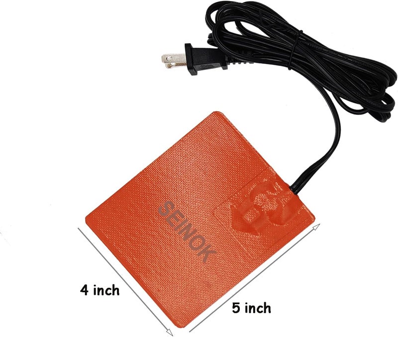SEINOK Oil Pan Heater Pad,150 Watt Car Engine Heater Pad Replaces Engine Block Heater,Silicone Oil Heating Pad 120V 4 x 5 Inch with 194°F Thermal Protector,68 Inch Long Power Cord - Image 3